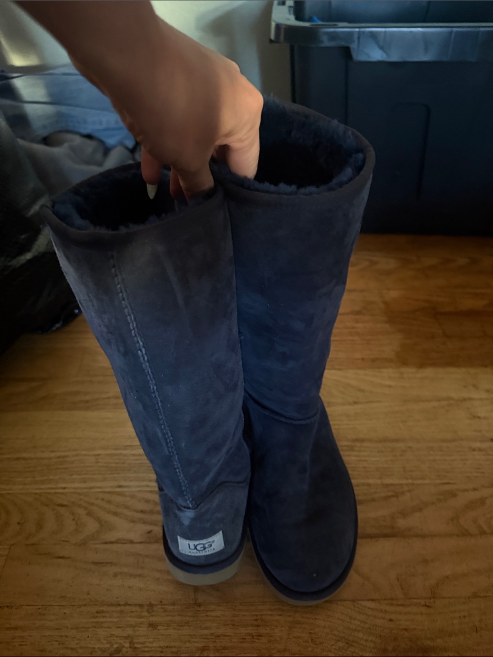UGG Tall Suede Boots in Navy